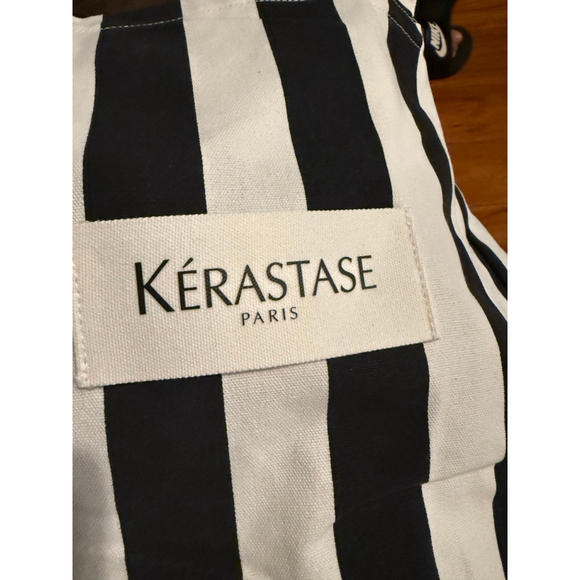 Women's Kérastase Black White Striped Canvas Tote Bag One Size - Picture 6 of 8